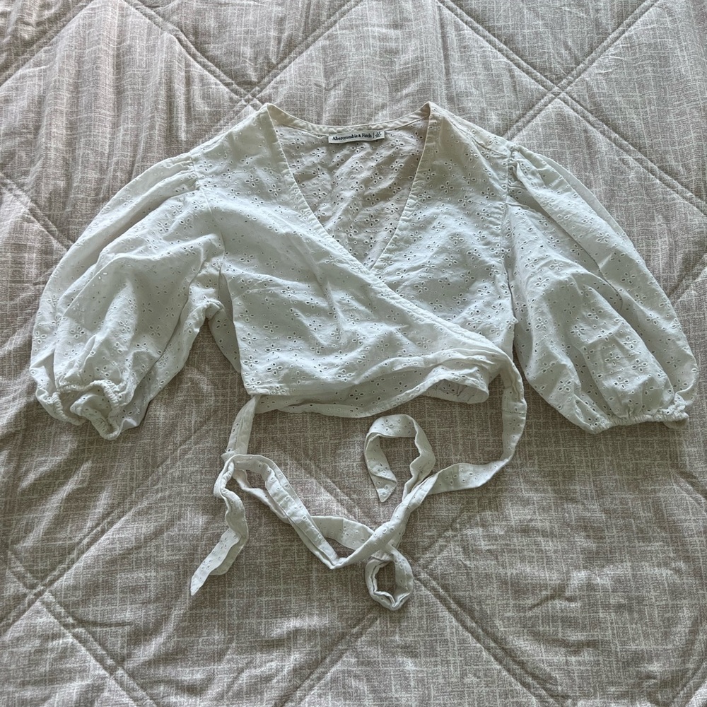 Abercrombie & Fitch Blue Wrap Tie Front Coverup